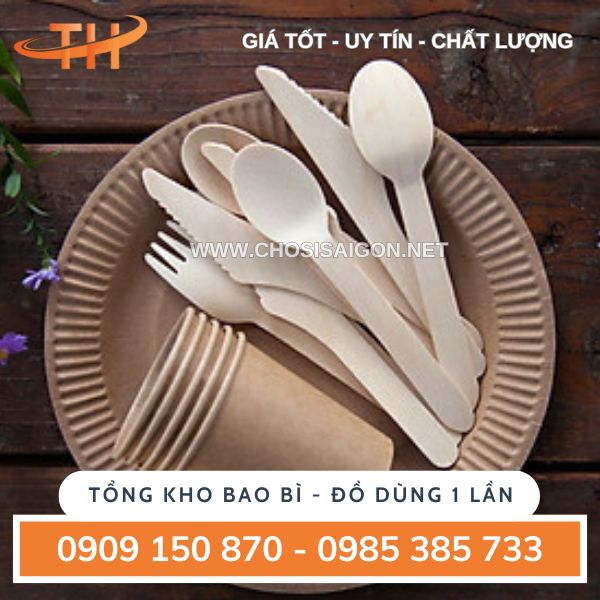 Muỗng, nĩa, dao gỗ dùng 1 lần giá xưởng HCM