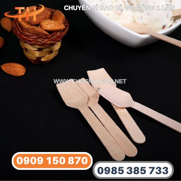 Muỗng, thìa gỗ 9.5cm sỉ rẻ HCM