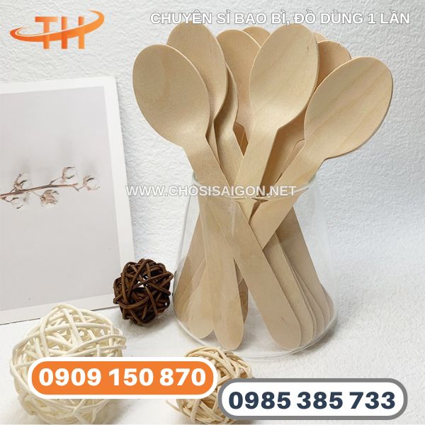 Muỗng, thìa gỗ dùng 1 lần giá sỉ rẻ
