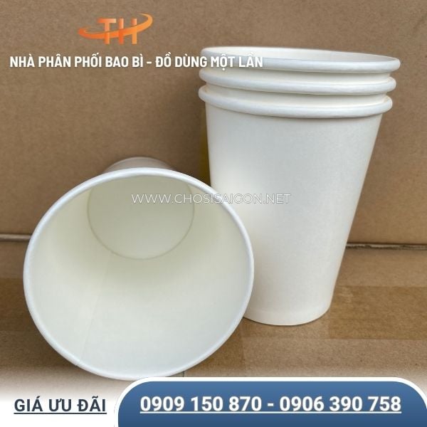 Ly giấy trắng 14oz (360ml) chịu nhiệt tốt