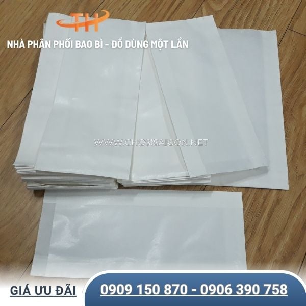 Túi giấy đựng bánh mì trắng trơn không in