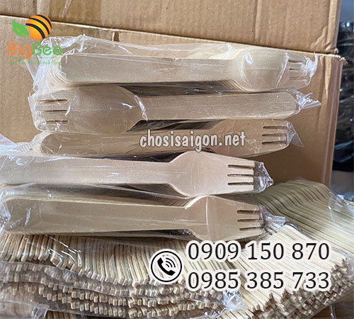 Nĩa gỗ dùng 1 lần cao cấp, chất lượng giá sỉ rẻ