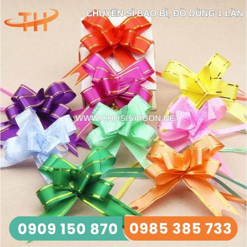 Nơ rút trang trí giỏ quà