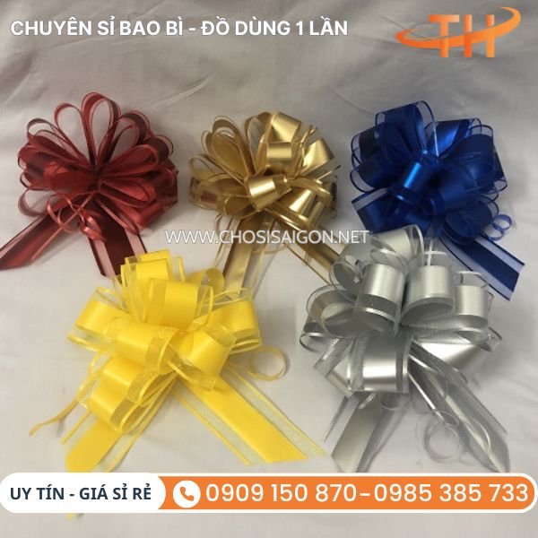 Nơ rút gói quà đa dạng màu, họa tiết