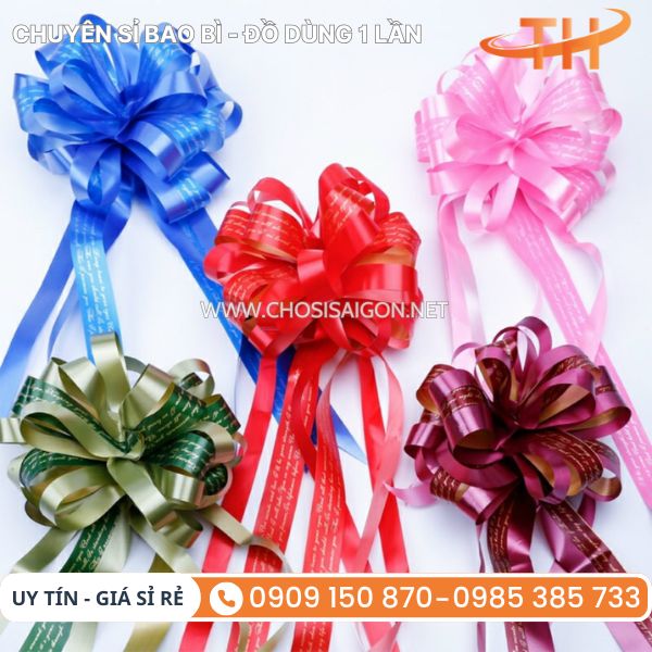 Nơ rút gói quà có in chữ tăng tính thẩm mỹ