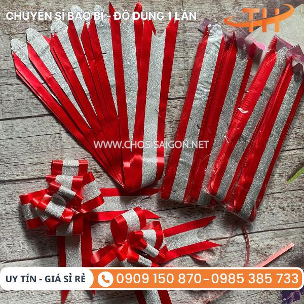 Nơ rút kim tuyến gói quà