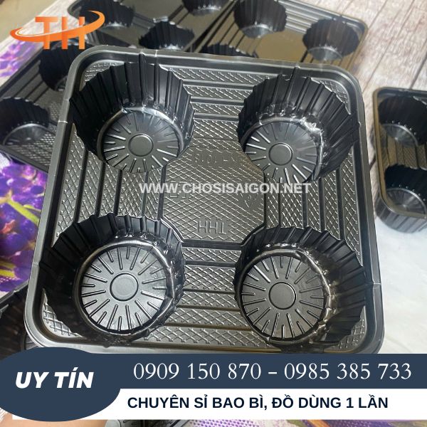 Nơi bán giá rẻ khay nhựa 4 ngăn đựng ly trà sữa
