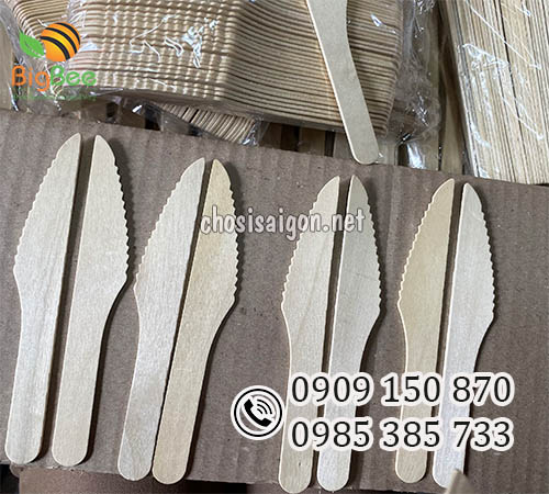 Dao gỗ dùng 1 lần cắt thực phẩm mềm giá siêu rẻ