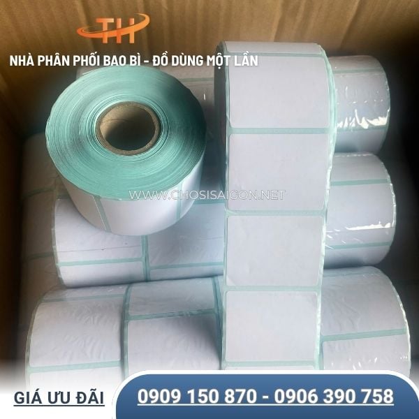 Giấy decal nhiệt 1 tem 50 x 40 x 30m có lớp keo bám dính