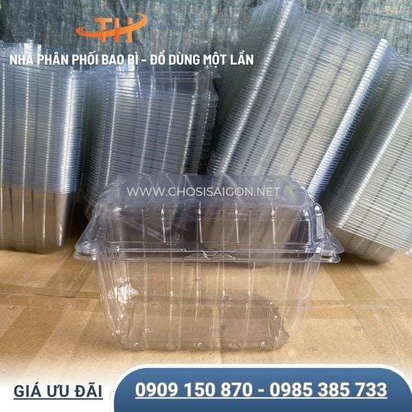 Hộp nhựa PET đựng trái cây 1 ký