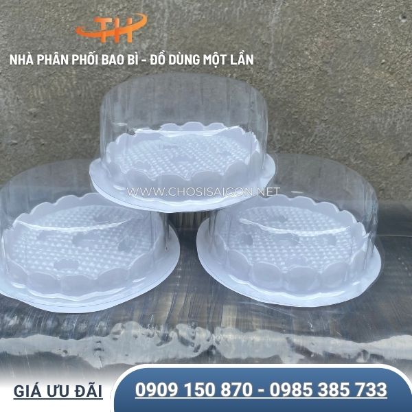 Hộp nhựa tròn đựng bánh dùng 1 lần