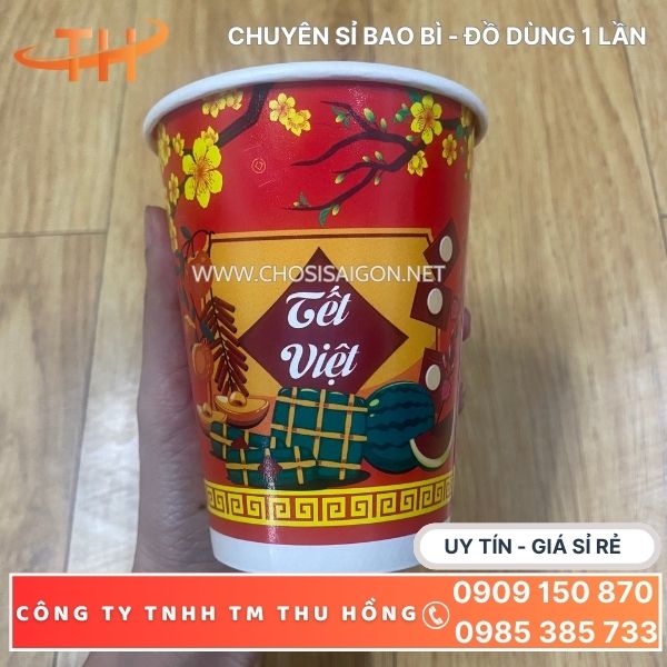 Ly giấy Tết in hình sẵn tiện lợi, tiết kiệm chi phí giá sỉ rẻ