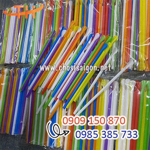 Ống hút muỗng dùng 1 lần đủ màu sỉ rẻ