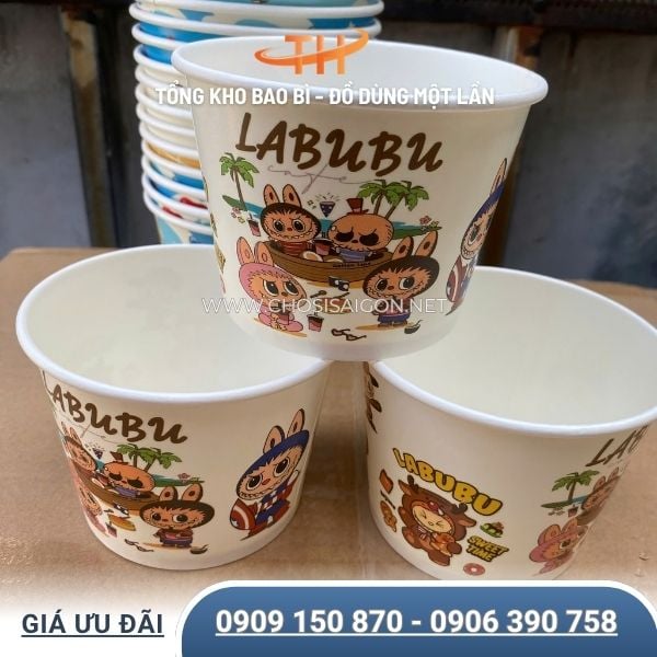 Tô giấy đựng kem, sữa chua, cháo dinh dưỡng cho bé sỉ rẻ