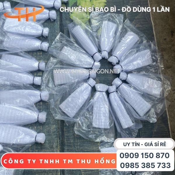 Xốp bọc ổi lồng sẵn túi nilon, thun đen, lưới xốp trắng