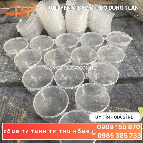 Hũ nhựa nắp liền 3oz đựng panna cotta, nước chấm, pudding giá rẻ