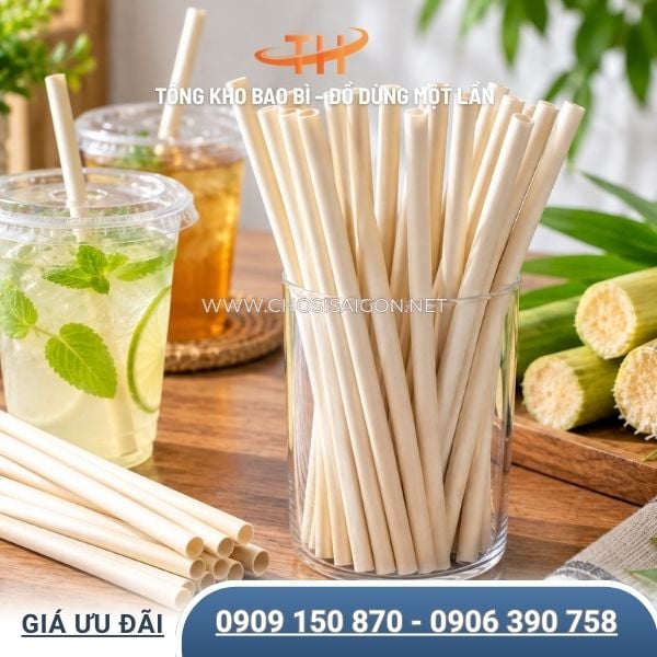 Ống hút bã mía chính hãng, thân thiện môi trường