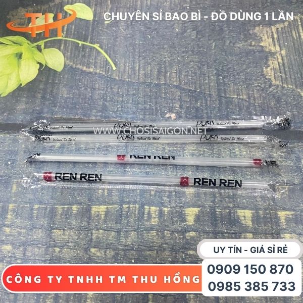 Ống hút nhựa bọc màng in logo theo yêu cầu giá rẻ