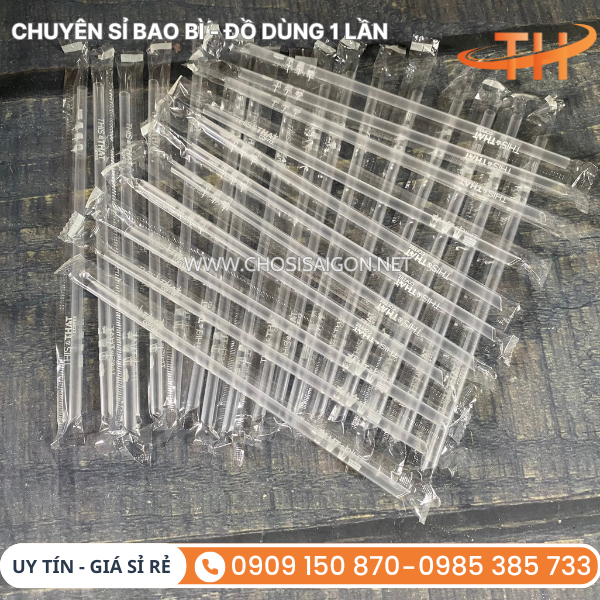 Ống hút nhựa cafe bọc màng an toàn vệ sinh