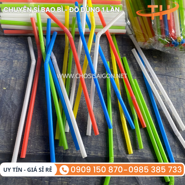 Ống hút nhựa cong hút cafe, nước ép