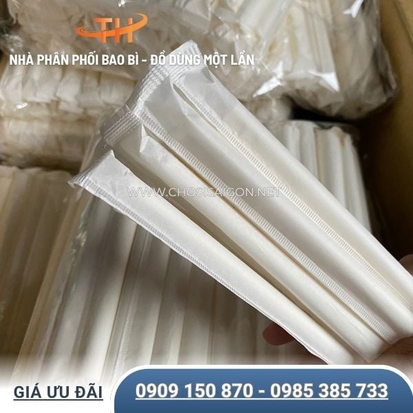 Ống hút giấy bọc màng phi 12