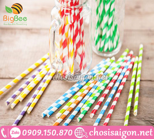 Cung cấp ống hút giấy giá sỉ rẻ sọc nhiều màu