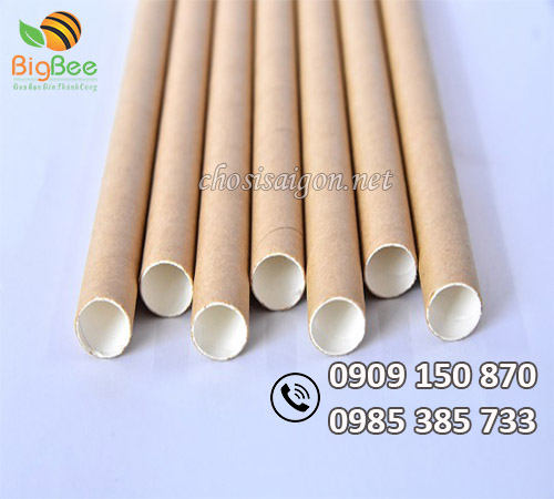 Ống hút giấy phi 12 kraft nâu giá sỉ rẻ tại TP.HCM