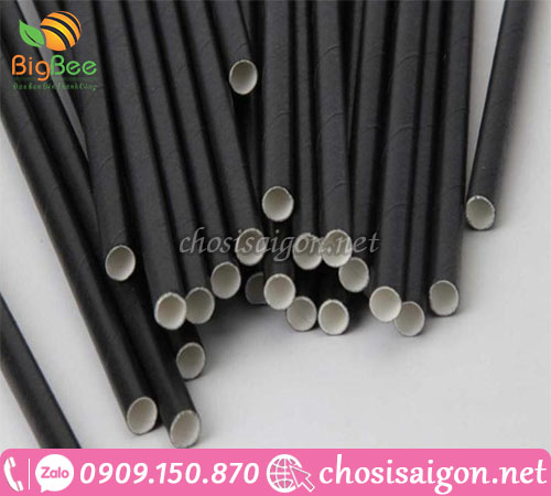 Bỏ sỉ ống hút giấy màu đen hút trà trữa giá rẻ