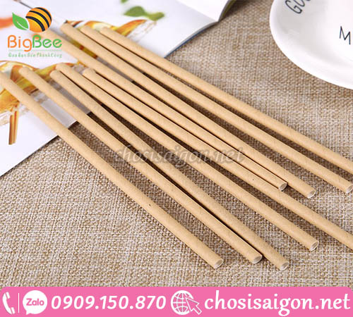 Bỏ sỉ ống hút giấy kraft màu nâu giá rẻ
