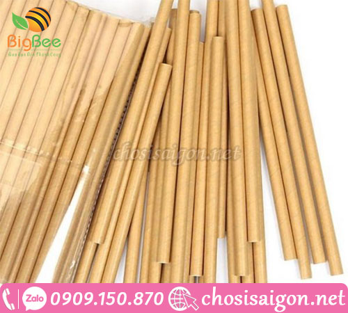 Ống hút giấy kraft nâu giá sỉ rẻ tại TP.HCM