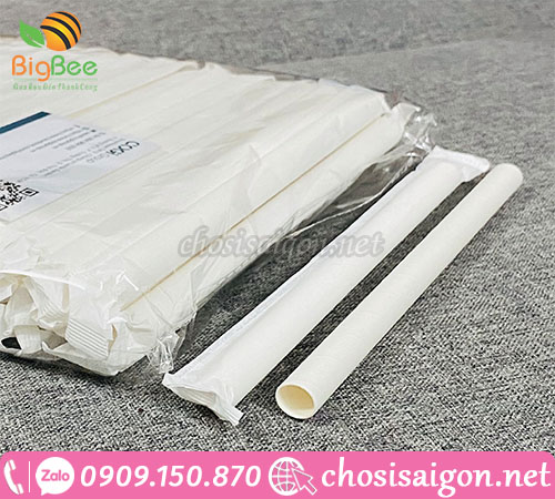 Giá sỉ rẻ ống hút giấy phi 12 màu trắng
