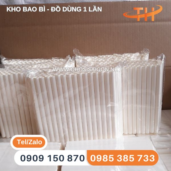Ống hút giấy phi 12 trắng trơn rẻ tốt nhất