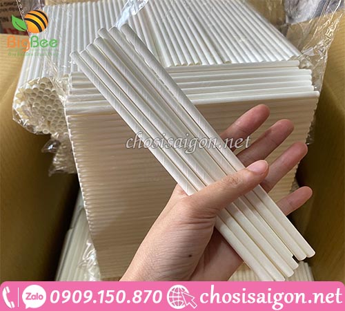Ống hút giấy phi 6x 197mm cao cấp, an toàn sỉ giá rẻ