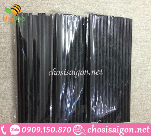 giá sỉ rẻ ống hút giấy phi 6 màu đen