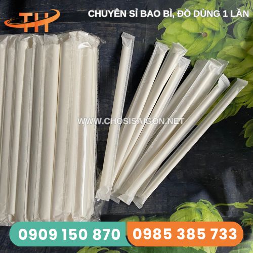 Ống hút giấy bọc màng phi 8