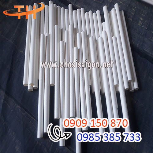 Ống hút giấy trắng trơn phi 6 sỉ rẻ tại Bình Chánh, TP.HCM