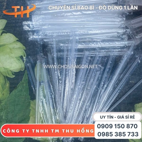 Ống hút nhựa nhỏ 13cm bọc màng