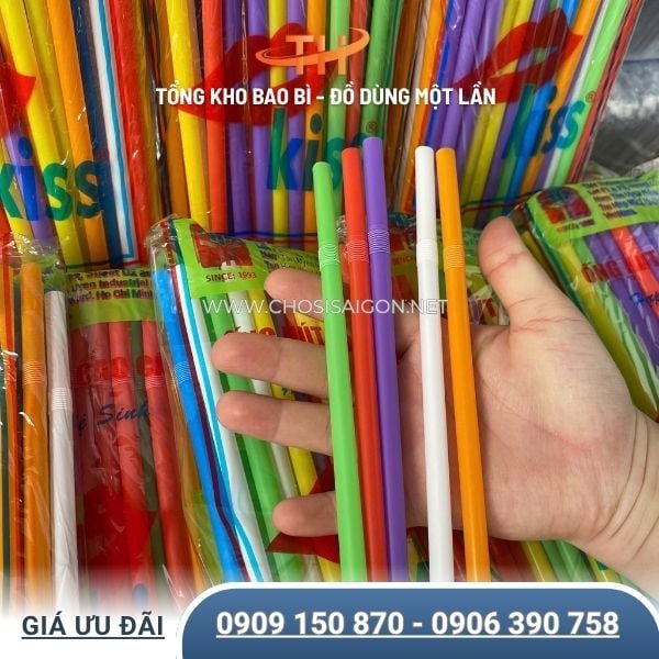 Ống hút nhựa bẻ cỏng đủ màu giá sỉ rẻ
