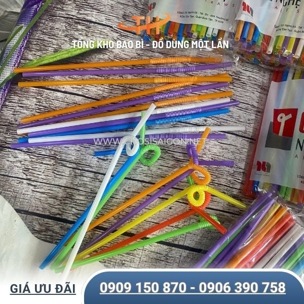 Ống hút nhựa cong phi 6 dùng cafe, nước ép giá tốt