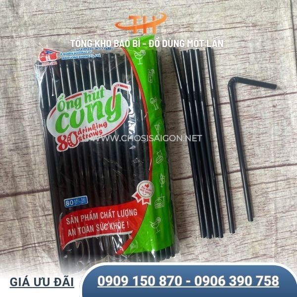 Ống hút nhựa cong chịu nhiệt tốt, an toàn giá sỉ rẻ