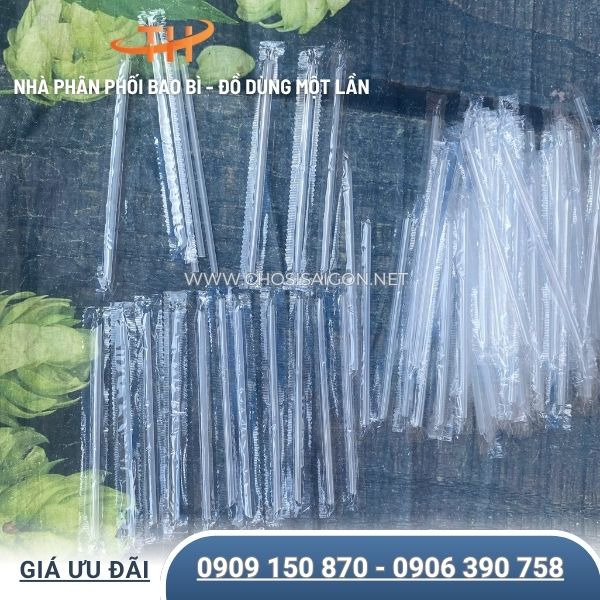 Ống hút nhựa nhỏ bọc màng 13cm