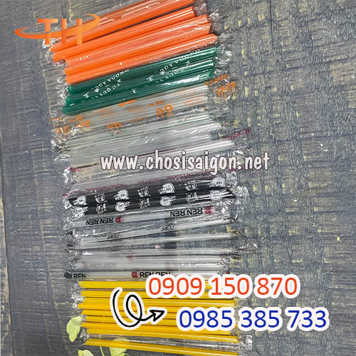 Ống hút nhựa phi 6, phi 8, phi 12 có màng bọc in logo bán sỉ rẻ