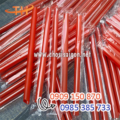 Ống hút nhựa trà sữa trân châu có màng bọc an toàn giá rẻ