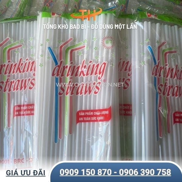Ống hút nhựa cong an toàn, chất lượng tốt sỉ rẻ