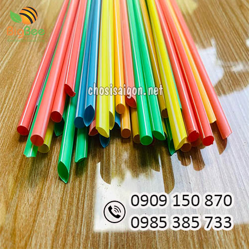 Ống hút trà sữa sọc màu phi 12 sỉ rẻ nhất