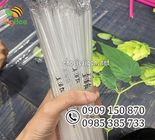 Ống hút nhựa bọc màng in logo phi 6 giá rẻ ưu đãi