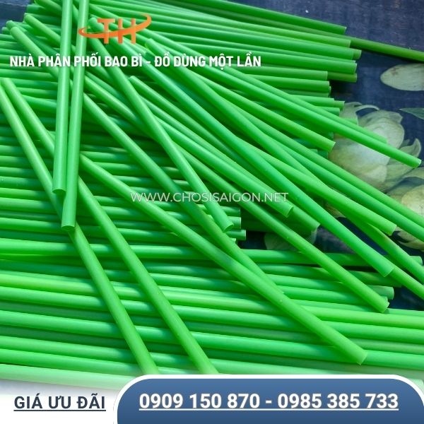 Ống hút nước mía màu xanh lá phi 6