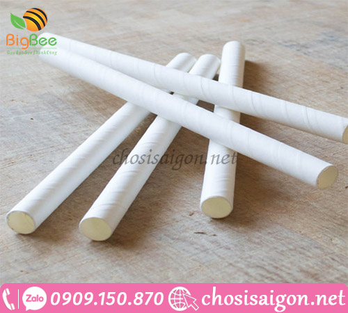 Ống hút giấy phi 12 trắng