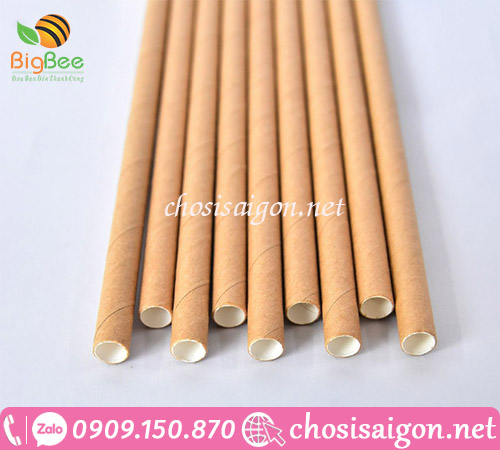 Ống hút trà sữa kraft nâu dùng 1 lần