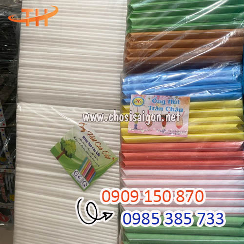 Sỉ rẻ ống hút nhựa phi 12 hút trà sữa trân châu đủ màu